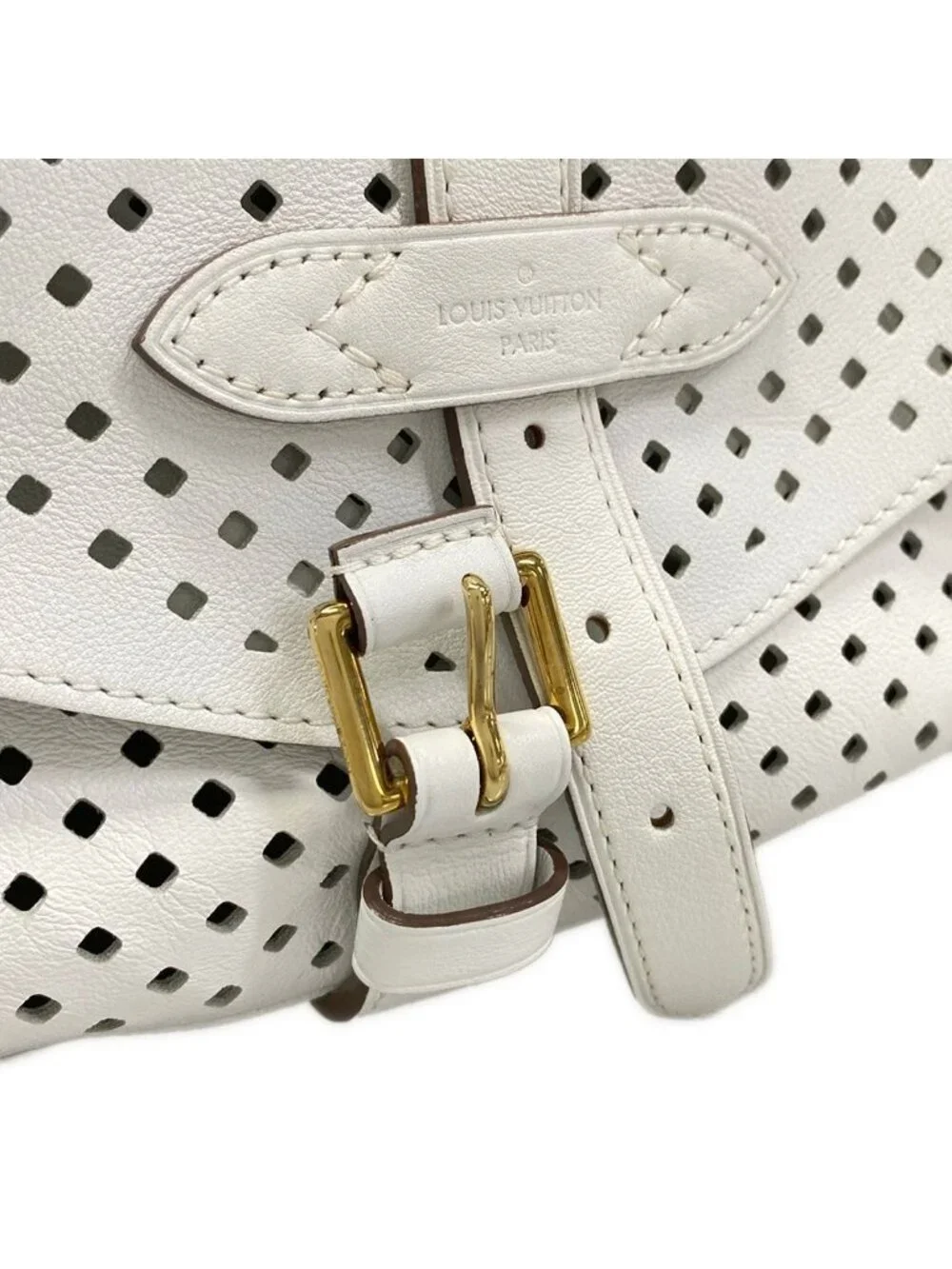 Louis Vuitton Shoulder Bag Cruise Collection Perforet Flore Saumur Blanc